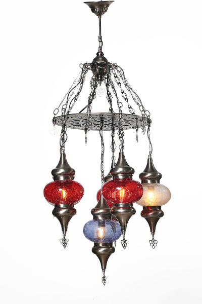 5in1 No.3 Size Ottoman Design Laser Nickel Chandelier